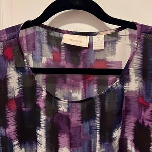 Chico’s Purple Black Top Size 3
